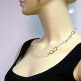 Kette, Ringe 3-farbig, Silber 925