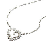 Kette 1,1mm Herzanhänger Zirkonias Silber 925 43cm
