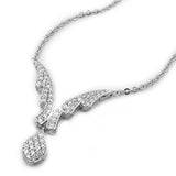 Kette, Tropfen, rhodiniert, Silber 925