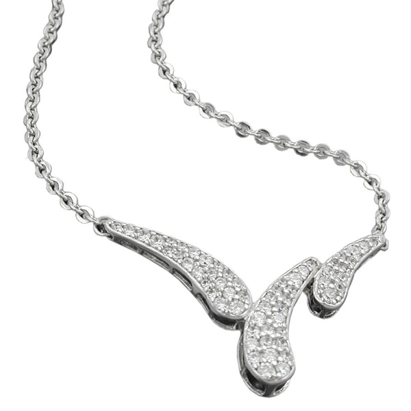 Kette 1,7mm Anhänger mit Zirkonias rhodiniert Silber 925 43cm