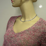 Kette 7mm Fantasiemuster ovale Ringe rhodiniert Silber 925 43cm