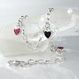 Armband, Herz rosa-pink, Silber 925