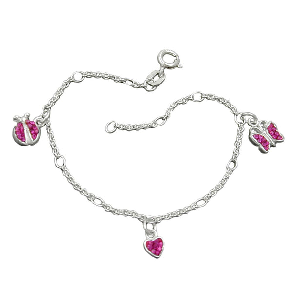 Armband, Herz/Schmetterling, Silber 925