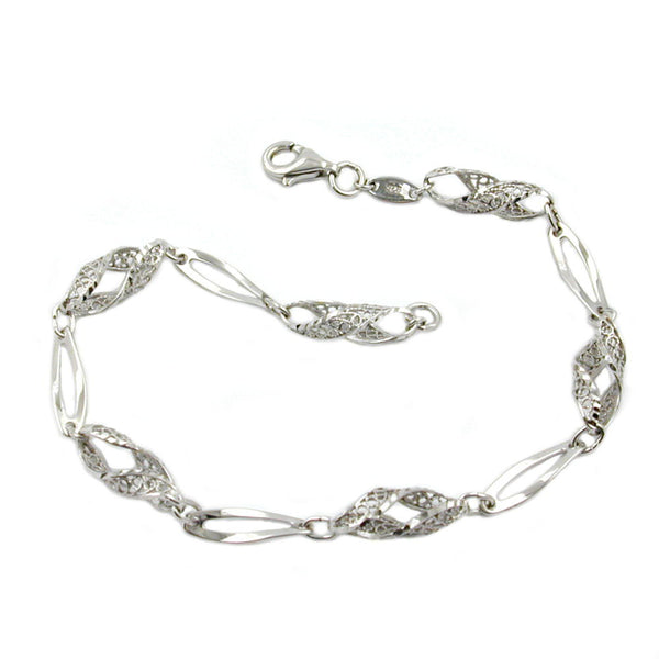 Armband Fantasie, rhodiniert, Silber 925