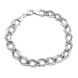 Armband 8,7mm Fantasiemuster rhodiniert Silber 925 19cm