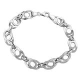 Armband 9mm Fantasiemuster rhodiniert Silber 925