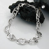 Armband 9mm Fantasiemuster rhodiniert Silber 925