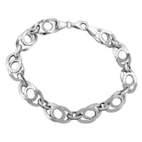 Armband 9mm Fantasiemuster rhodiniert Silber 925