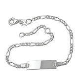 Schildarmband für Kinder 2,2mm Figarokette Gravurplatte 21x5mm Silber 925 16cm