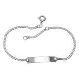 Schildband 1,8mm Panzerkette Armband mit Gravurplatte 5x25x0,8mm Silber 925 18cm