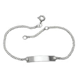 Schildband 1,8mm Panzerkette Armband mit Gravurplatte 5x25x0,8mm Silber 925 18cm