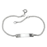 Schildband 1,8mm Panzerkette Armband mit Gravurplatte 5x25x0,8mm Silber 925 18cm