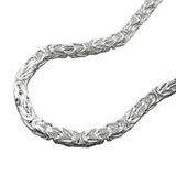 Armband ca.3mm Königskette vierkant glänzend Silber 925 21cm