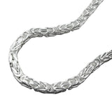 Armband ca.3mm Königskette vierkant glänzend Silber 925 21cm
