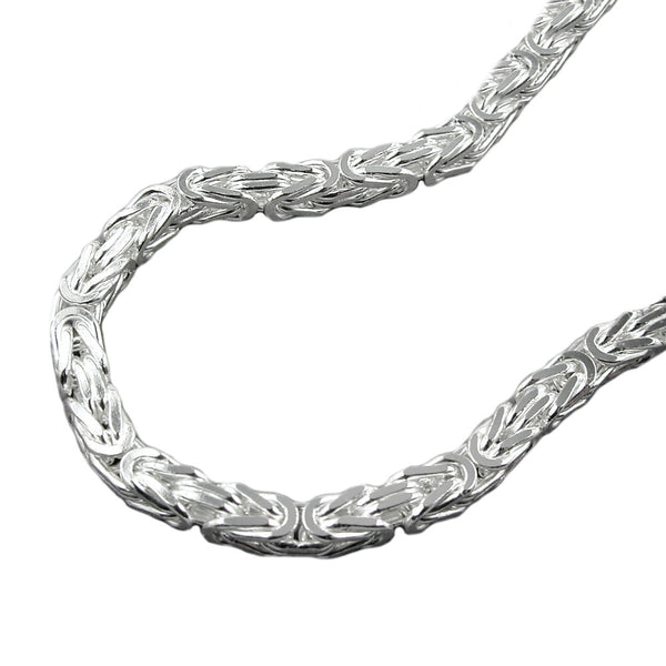 Armband ca.3mm Königskette vierkant glänzend Silber 925 21cm