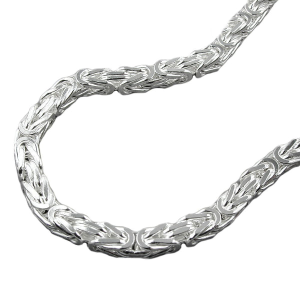 Kette ca.4mm Königskette vierkant glänzend Silber 925 45cm