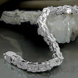 Armband 7mm Königskette vierkant glänzend Silber 925 23cm