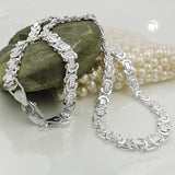 Kette 6x2mm flache Königskette Silber 925 45cm