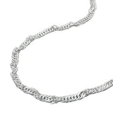 Kette 2mm Singapurkette diamantiert Silber 925 45cm