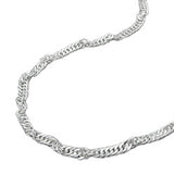 Kette 2mm Singapurkette diamantiert Silber 925 70cm