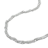 Fußkette Singapur diamantiert Silber 925