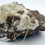 Kette 1,3mm Flachpanzer diamantiert vergoldet AMD 55cm