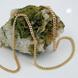Kette 2,6mm Flachpanzerkette diamantiert vergoldet AMD 50cm