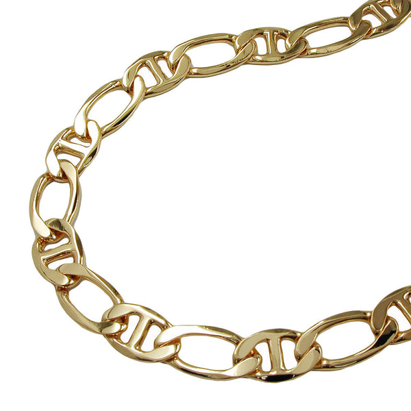 Armband 5,6mm Figaro-Stegpanzer vergoldet AMD 19cm