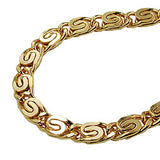 Kette 5x2mm S-Panzer zweifach diamantiert vergoldet AMD 55cm