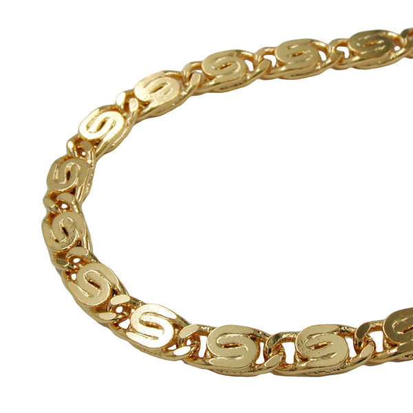 Kette 3,5mm S-Panzer zweifach diamantiert vergoldet AMD 45cm