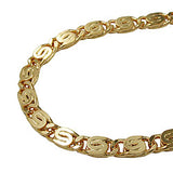 Kette 3,5mm S-Panzer zweifach diamantiert vergoldet AMD 45cm