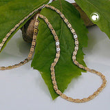 Kette 3,5mm S-Panzer zweifach diamantiert vergoldet AMD 45cm