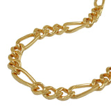 Armband 4mm Figaromuster 4x diamantiert vergoldet AMD 19cm
