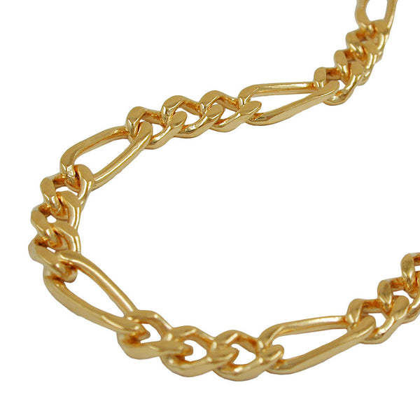 Kette 4mm Figaro 4x diamantiert vergoldet AMD 60cm