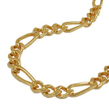 Armband 4mm Figaromuster 4x diamantiert vergoldet AMD 21cm