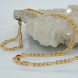 Kette 4mm Figaro 4x diamantiert vergoldet AMD 50cm