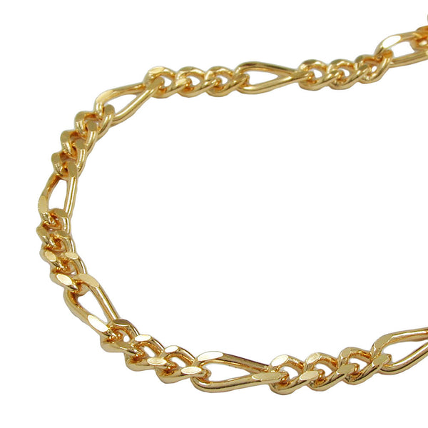 Kette 3mm Figaro-Panzer vergoldet AMD 50 cm