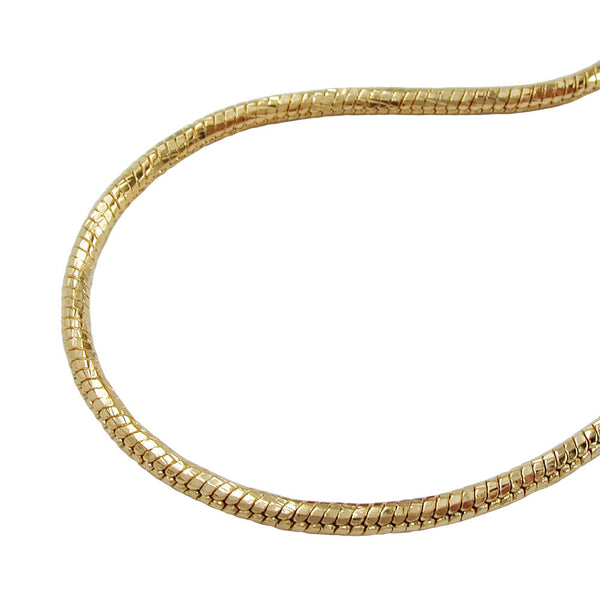 Kette 2mm Schlangenkette rund diamantiert vergoldet AMD 60cm
