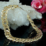 Armband 7,7mm Fantasie flach vergoldet AMD 19cm