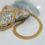 Kette 7,7mm Fantasie flach vergoldet AMD 60cm