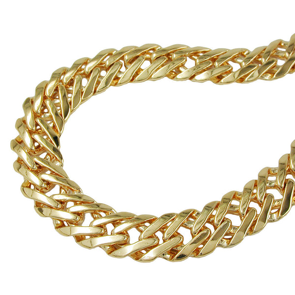 Kette 5mm Fantasie flach 5mm vergoldet AMD 50cm