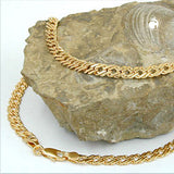 Kette 5mm Fantasie flach 5mm vergoldet AMD 45cm