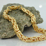 Armband Königskette 5x5mm vierkant vergoldet AMD 21cm