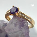 Ring, Zirkonia, vergoldet 3 Mikron