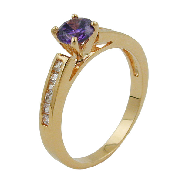 Ring, Zirkonia, vergoldet 3 Mikron