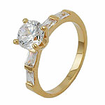 Ring, Zirkonia, vergoldet 3 Mikron