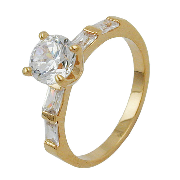 Ring, Zirkonia, vergoldet 3 Mikron