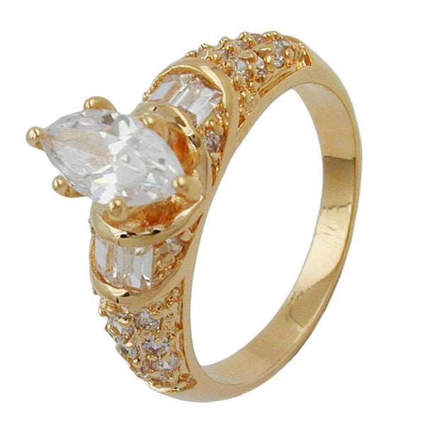 Ring, Zirkonia, vergoldet 3 Mikron