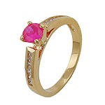 Ring, Zirkonia, vergoldet 3 Mikron