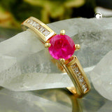 Ring, Zirkonia, vergoldet 3 Mikron